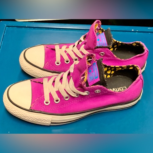 Women’s 7 EU 37.5 Converse All Star Chuck Taylor Double Tongue Patterned Shoes - Picture 2 of 16